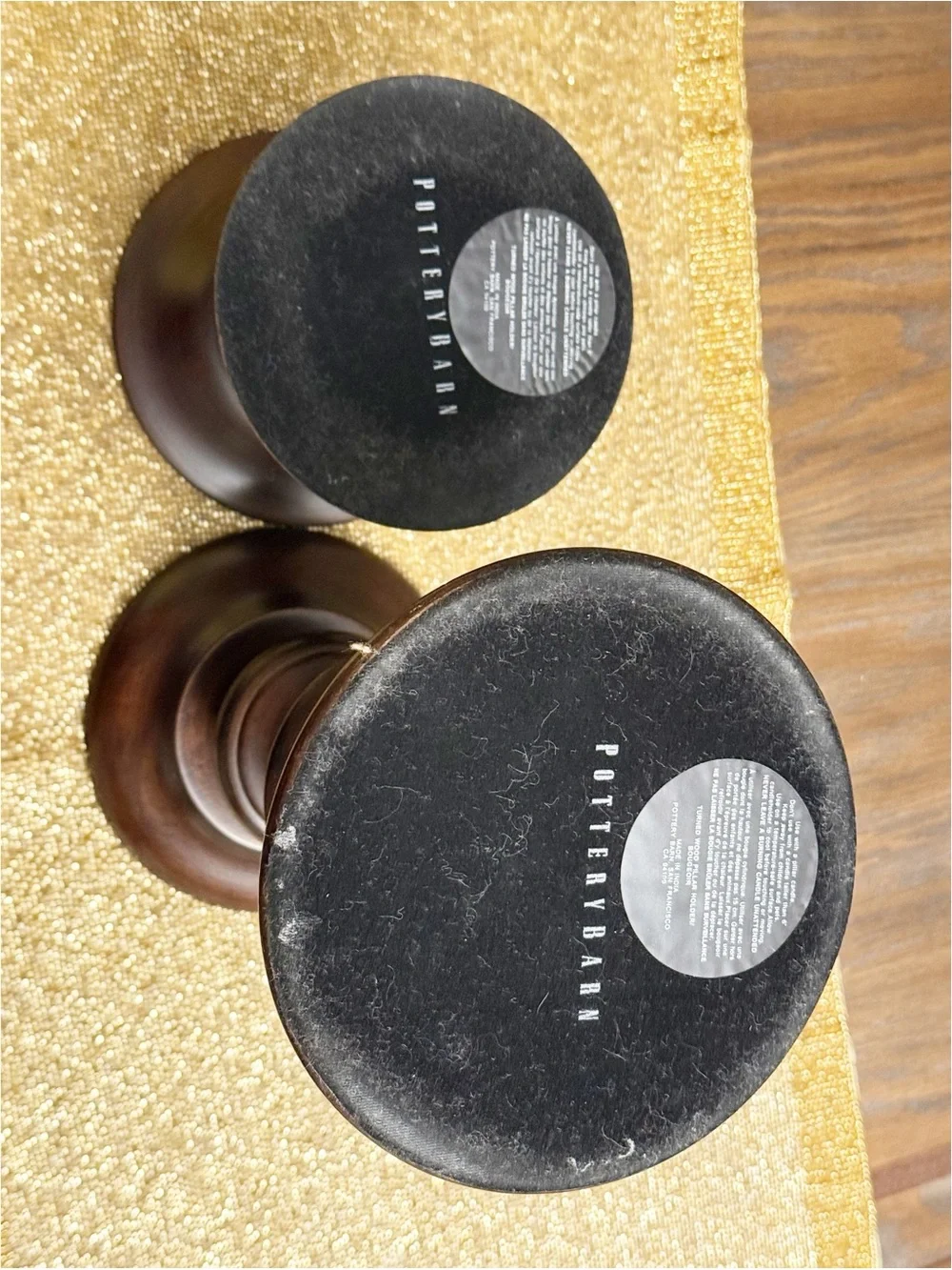 🕯️ Pottery Barn Turned Wood Pillar Candle Holders – Set of 2 - Picture 6 of 6